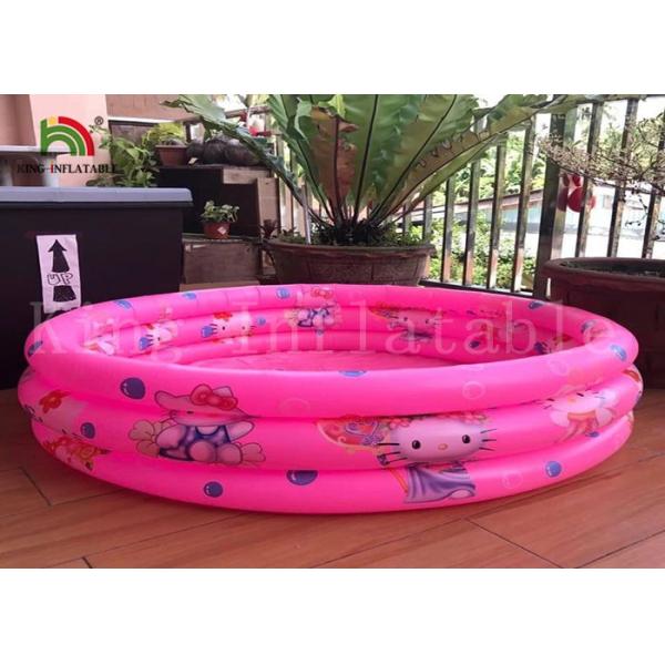 Triple Tubes Round Kids Inflatable Swimming Pools PVC Tarpaulin Cute Cartoon
