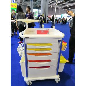Hospital Medical White ABS Ambulance Cart With Four Wheels