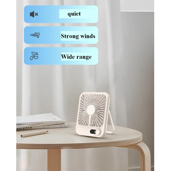 Portable Mini Cooling Fan for Office Home Rechargeable Small Foldable Personal Table