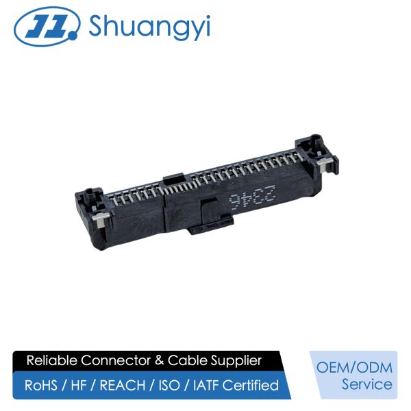 Buy SAS 29P Female Connector with fish fork, SMT, Gold-Plated 30U", PCB Mount, High-Speed Signal and Power Transmission, RoHS &HF Compliant at wholesale prices