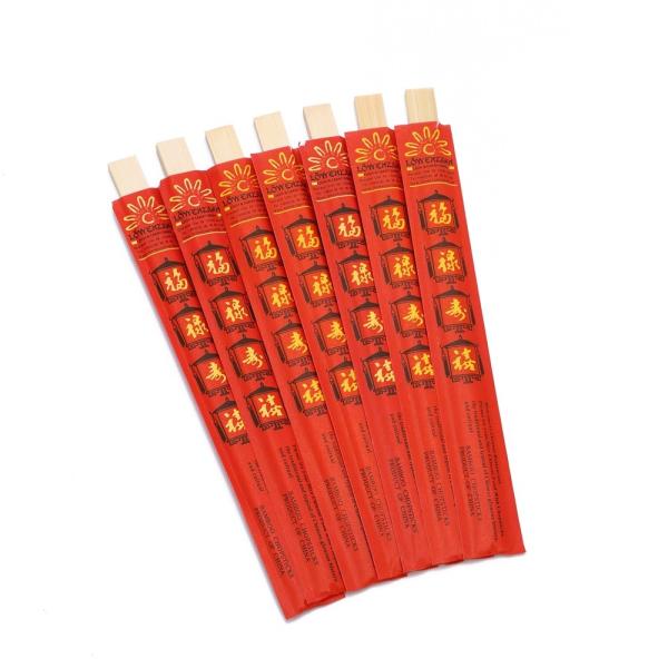 Buy Custom disposable chopsticks round bamboo chop sticks with paper bag or plastic package tableware bag at wholesale prices