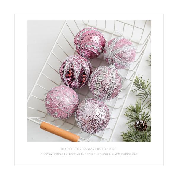 Pink Foam Ball Christmas Tree Pendant Decoration