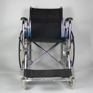 Easycare Commode Folding Steel Wheelchair Detachable Armrest Footrest