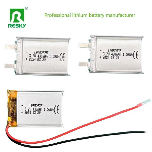 Rechargeable Lithium Polymer Battery Cell 552535 3.7V 430mAh Lipo Batteries