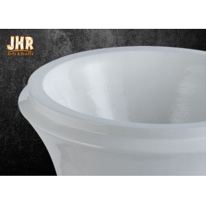 Glossy White Modern Fiberglass Planters Centerpiece Table Vases Gold Leaf