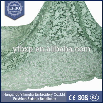 Buy 100 polyester embroidery design mint green lace fabric korea at wholesale prices