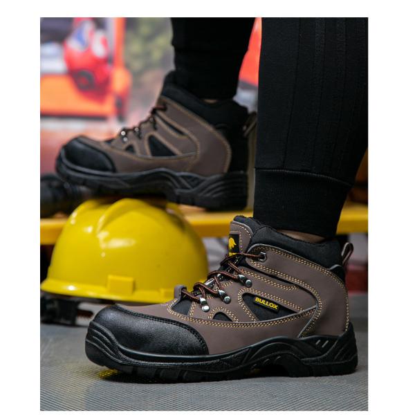 Oxford Cloth Security Boots Men PU Injection Sole Steel Plate Anti Proof Work For Mens