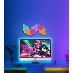 Adjustable RGBIC Smart Triangle LED Light with Wifi Bluetooth Control for Gaming
