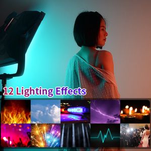 3200K Photo Video Studio Light Kit 50000lm LED Panel Light Remote Control HSI