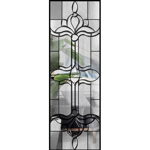Door Embroidered Beveled Clear Art Glass Sheets , Decorative Panel Glass
