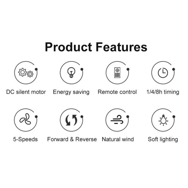 Stylish Metal Indoor Ceiling Fan with Hidden Blades and Cooling Air LED Light Function