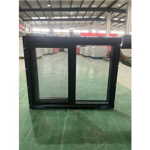 Quality Black American Series UPVC Single Sliding Windows Smoothly Push And Pull for sale