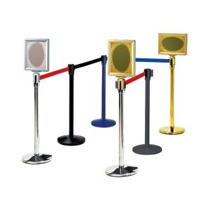 Retractable Belt Type Railing Stand Stainless Steel Crowd Control / Guidance