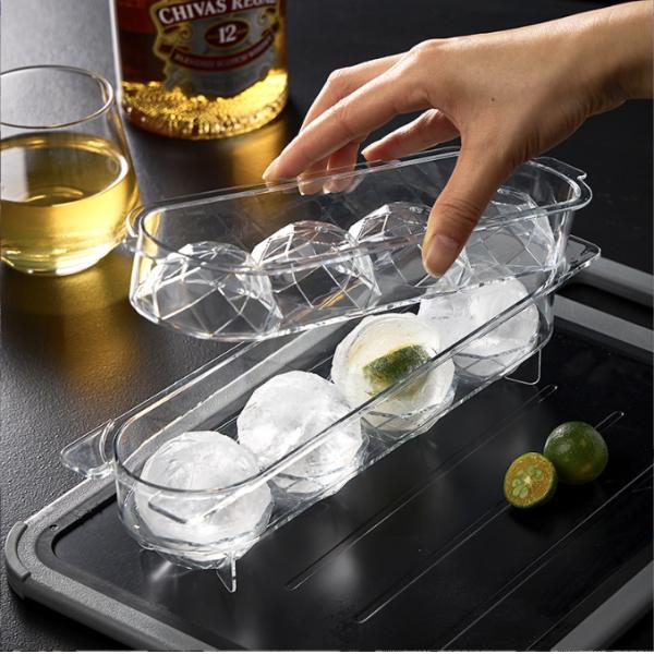 Ball Ice Box 4 pcs PET Plastic Food Grade Fancy Ice Cube Tray For Kitchen Accessories