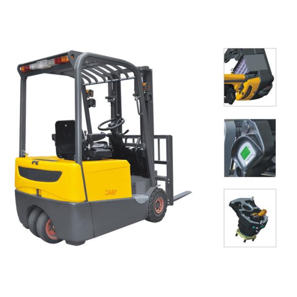 Three Fulcrum Mini Electric Forklift 1.6t Max Lifting Height 6.2m With AC Control System