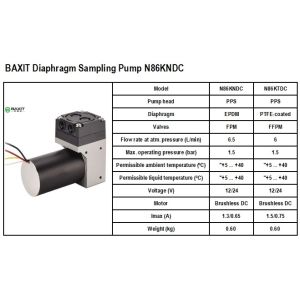 Diaphragm Gas Pump N86KTDC 12/24V Vacuum Sampling Pump N86KNDC