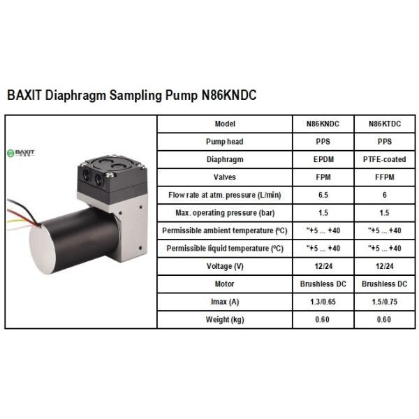 Buy Diaphragm Gas Pump N86KTDC 12/24V Vacuum Sampling Pump N86KNDC at wholesale prices
