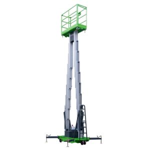 12m Aluminum Aerial Work Platform Double Mast Vertical Lift Loading Capacity