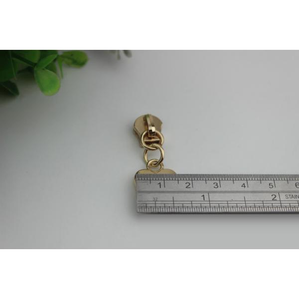 High grade small style bag metal accessories light gold heart shape zipper puller with slider 5#