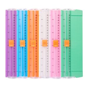 Blue Mini Slide Paper Cutter with Ruler Cutting Thickness 10 Sheets of 80g