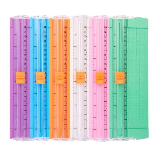 Blue Mini Slide Paper Cutter with Ruler Cutting Thickness 10 Sheets of 80g