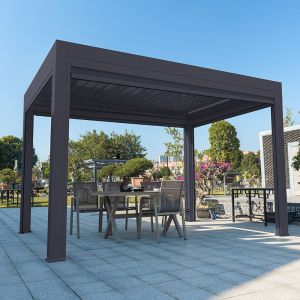 Aluminum Louvered Pergola Garden Leisure Aluminium Pergola With Retractable Roof