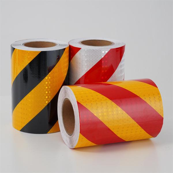 PVC Radium Adhesive Reflective Strips Reflector Sticker Yellow And Red