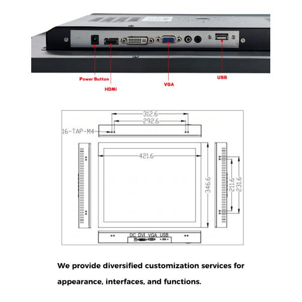21.5" Outdoor LCD Touch Monitor Waterproof Fingerprint Proof