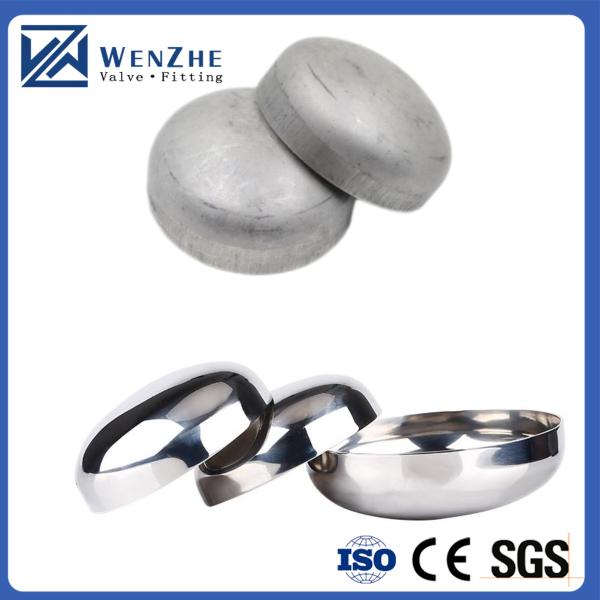 304 316L Welded Oval Head Cap Sanitary Stainless Steel Spherical Cap Pipe Fitting