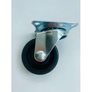 36/38/50/65/83/92 Installation Height Black Rubber Swivel Caster Wheel for