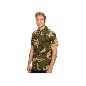 Camouflage Button Army Military Uniforms / Short Sleeve Camo Print Shirt