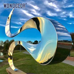 Tri Dimensional Forged Metal Sculpture Customizable Abstract Water Flow