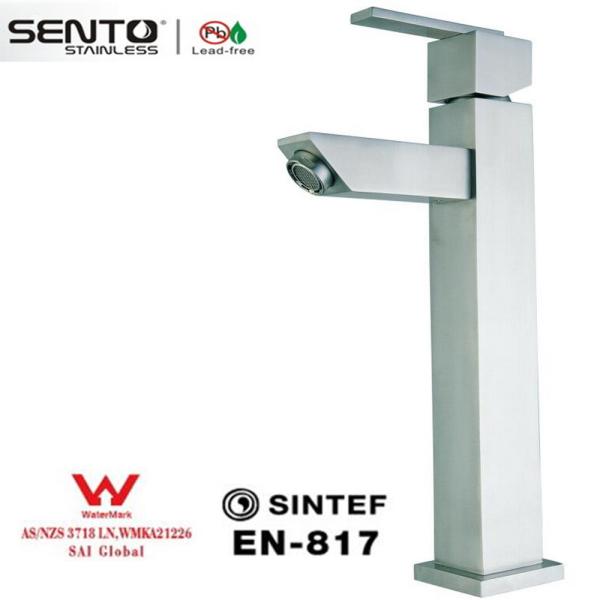 Buy 2016 Watermark standerd stainless steel sink mixer square basin faucet at wholesale prices