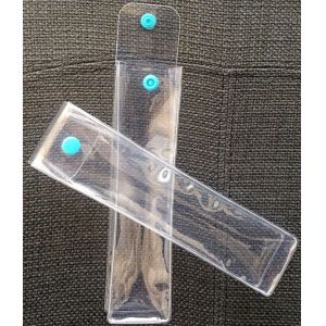 0.4mm BSCI PVC Plastic Pouch bag Cosmetic Custom Stand Up With Snap Button BRC