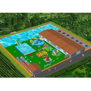 Removeable Inflatable Water Park With Swimming Pool For Schools , Sports Arenas
