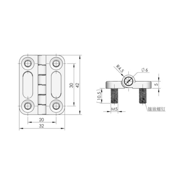 Nanometer painted Free Swinging Hinges CL209-1C Screw-On Hinges