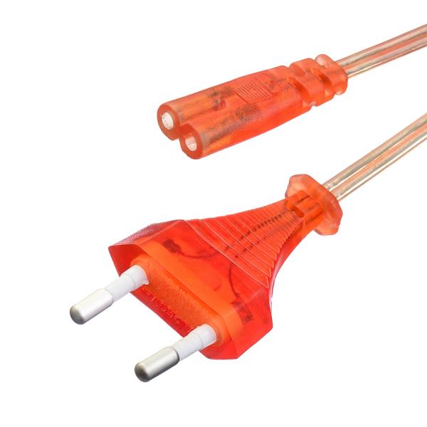 Commercial Direct 2.5A 2 Pin Plug Power Cords Black Kettle Plug with IEC60320 C7 Connector VDE Power Cord