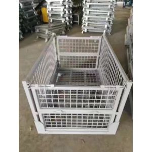 High quality industrial collapsible storage stacking galvanized euro metal steel wire mesh pallet cage for sale