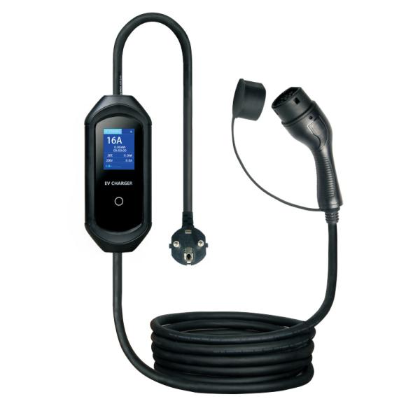 Supplier 7KW 250V Standard EV Charger IEC62196 Type 2 32A with 2.8 Inch LED Screen to Indicate Charging Status IP65
