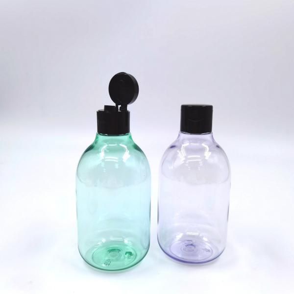 Transparent Purple Empty Cosmetic Bottles 130ml Body Wash With Fold Cap