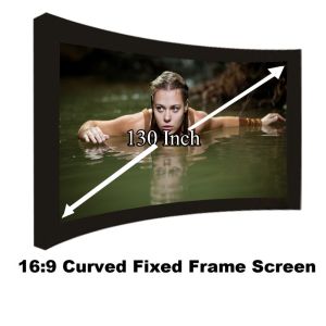 New Arrival Curved Fixed Frame Projection Screen130 Inch 16:9 Ratio Projector