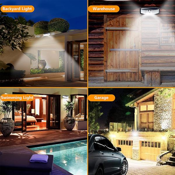 308 LED Solar Light Outdoor Solar Lamp with Motion Sensor Light SunLight 3 Modes Street Lamp LED Spotlight for Garden Decoration