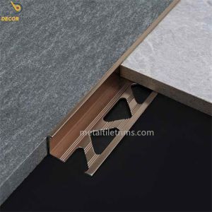 Decorative External Corner Tile Trim , Bright Rose Gold L Angle Tile Trim