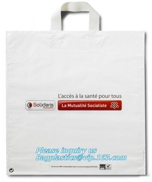 Custom design plant based compostable biodegradable HDPE soft loop handle