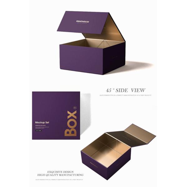 Handmade Luxury Magnetic Gift Box , Cardboard Rigid Box With Magnetic Closing Lid