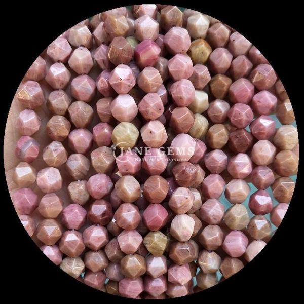 Faceted Gemstone Natural Diamond Shape Rhodonite Amazonite Loose Strand Beads