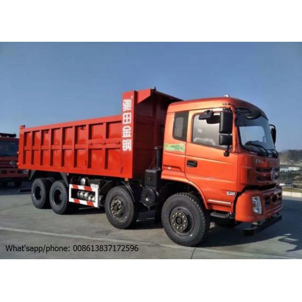 Buy DFD3318 Industrial Dump Truck , RHD / LHD 375HP 8x4 Tipper Truck Red Color at wholesale prices