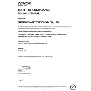 AFJ Technology Co., Ltd. Certifications