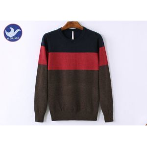Quality One Big Stripe Men's Knit Pullover Sweater OEM Plain Acrylic Knitted Apparel for sale