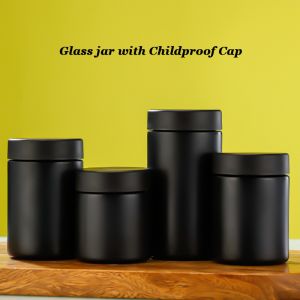 Logo/Graphic Design Borosilicate Glass Round Storage Jars with Childproof Cap in